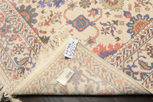 5x8 Ivory, Aqua, Lime Color Hand Knotted Oushak Wool Arts & Crafts Oriental Rug