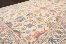 5x8 Ivory, Aqua, Lime Color Hand Knotted Oushak Wool Arts & Crafts Oriental Rug