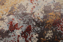 6x9 Ivory, Graphite, Rust Color Hand Knotted Sherpa Wool & Bamboo Silk Modern Oriental Rug