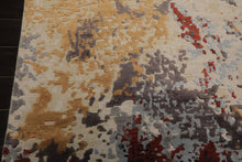 6x9 Ivory, Graphite, Rust Color Hand Knotted Sherpa Wool & Bamboo Silk Modern Oriental Rug
