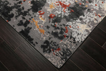 6x9 Ivory, Graphite, Rust Color Hand Knotted Sherpa Wool & Bamboo Silk Modern Oriental Rug