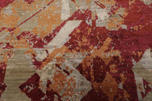 6x9 Plum, Red, Gray Color Hand Loomed Sherpa Bamboo Silk Modern Oriental Rug