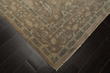 6x9 Taupe, Slate, Beige Color Hand Knotted Oushak Wool Traditional Oriental Rug