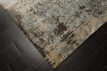 6x9 Taupe, Aqua, Brown Color Hand Loomed Sherpa Bamboo Silk Modern Oriental Rug