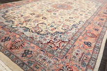 6x10 Ivory, Rose, Blue Color Hand Knotted Indo Tabriz New Zealand Wool Traditional Oriental Rug