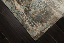 6x9 Taupe, Aqua, Brown Color Hand Loomed Sherpa Bamboo Silk Modern Oriental Rug