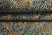 6x9 Aqua, Beige, Tan Color Hand Knotted Oushak Wool Traditional Oriental Rug