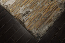 6x9 Brown, Silver, Gold Color Hand Knotted Sherpa Wool & Bamboo Silk Modern Oriental Rug