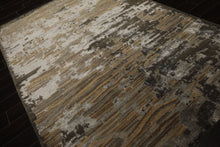 6x9 Brown, Silver, Gold Color Hand Knotted Sherpa Wool & Bamboo Silk Modern Oriental Rug
