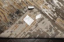 6x9 Brown, Silver, Gold Color Hand Knotted Sherpa Wool & Bamboo Silk Modern Oriental Rug