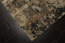 6x9 Beige, Brown, Charcoal Color Hand Knotted Sherpa Wool & Bamboo Silk Modern Oriental Rug