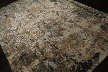 6x9 Beige, Brown, Charcoal Color Hand Knotted Sherpa Wool & Bamboo Silk Modern Oriental Rug