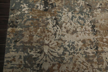 6x9 Beige, Brown, Charcoal Color Hand Knotted Sherpa Wool & Bamboo Silk Modern Oriental Rug