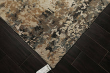 6x9 Beige, Brown, Charcoal Color Hand Knotted Sherpa Wool & Bamboo Silk Modern Oriental Rug