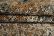 6x9 Beige, Brown, Charcoal Color Hand Knotted Sherpa Wool & Bamboo Silk Modern Oriental Rug