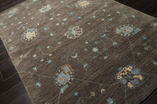 5x8 Gray, Ivory, Turquoise Color Hand Loomed Tibetan Wool Modern Oriental Rug