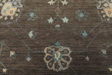 5x8 Gray, Ivory, Turquoise Color Hand Loomed Tibetan Wool Modern Oriental Rug