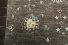 5x8 Gray, Ivory, Turquoise Color Hand Loomed Tibetan Wool Modern Oriental Rug