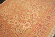 9x12 Beige, Pink, Rose Color Hand Knotted Indo Oushak Wool Arts & Crafts Oriental Rug