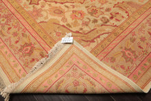 9x12 Beige, Pink, Rose Color Hand Knotted Indo Oushak Wool Arts & Crafts Oriental Rug