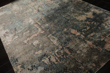 6x9 Beige, Teal, Rose Color Hand Knotted Sherpa Wool & Bamboo Silk Modern Oriental Rug
