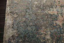6x9 Beige, Teal, Rose Color Hand Knotted Sherpa Wool & Bamboo Silk Modern Oriental Rug