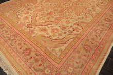 9x12 Beige, Pink, Rose Color Hand Knotted Indo Oushak Wool Arts & Crafts Oriental Rug