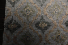 6x9 Silver, Gray, Tan Color Hand Knotted Tibetan Bamboo Silk Modern Oriental Rug