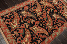 3x5 Charcoal, Burnt Orange, Ivory Color Hand Knotted Oushak Wool Arts & Crafts Oriental Rug