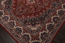6x9 Red, Ivory, Navy Color Hand Knotted Pak Persian Wool & Silk Traditional Oriental Rug