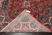 6x9 Red, Ivory, Navy Color Hand Knotted Pak Persian Wool & Silk Traditional Oriental Rug