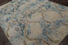 6x9 Gray, Brown, Navy Color Hand Knotted Tibetan Wool Modern Oriental Rug
