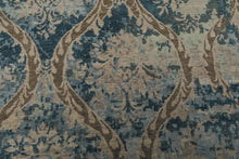 6x9 Gray, Brown, Navy Color Hand Knotted Tibetan Wool Modern Oriental Rug