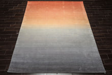 Multi Size Gray Peach Blush Color Hand Loomed Ombre Wool Modern & Contemporary Oriental Rug