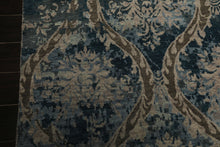 6x9 Gray, Brown, Navy Color Hand Knotted Tibetan Wool Modern Oriental Rug