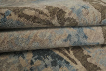 6x9 Gray, Brown, Navy Color Hand Knotted Tibetan Wool Modern Oriental Rug