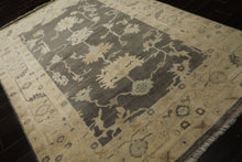 6x9 Taupe, Ivory, Gray Color Hand Knotted Oushak Wool Traditional Oriental Rug