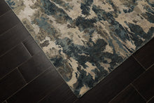 6x9 Ivory, Teal, Brown Color Hand Knotted Sherpa Wool & Bamboo Silk Modern Oriental Rug