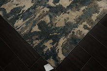 6x9 Ivory, Teal, Brown Color Hand Knotted Sherpa Wool & Bamboo Silk Modern Oriental Rug