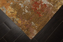 6x9 Peach, Charcoal, Green Color Hand Knotted Sherpa Wool & Bamboo Silk Modern Oriental Rug