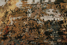 6x9 Peach, Charcoal, Green Color Hand Knotted Sherpa Wool & Bamboo Silk Modern Oriental Rug