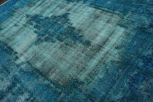 8x10 Aqua, Blue Hand Knotted 100% Wool Traditional Over dyed Distressed Oushak Designer Oriental Area Rug