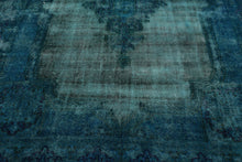8x10 Aqua, Blue Hand Knotted 100% Wool Traditional Over dyed Distressed Oushak Designer Oriental Area Rug