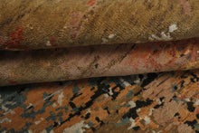 6x9 Peach, Charcoal, Green Color Hand Knotted Sherpa Wool & Bamboo Silk Modern Oriental Rug
