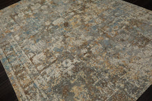 6x9 Gray, Ivory, Aqua Color Hand Knotted Sherpa Wool & Bamboo Silk Modern Oriental Rug