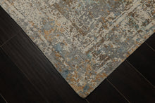 6x9 Gray, Ivory, Aqua Color Hand Knotted Sherpa Wool & Bamboo Silk Modern Oriental Rug