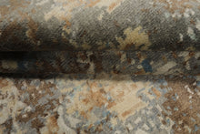 6x9 Gray, Ivory, Aqua Color Hand Knotted Sherpa Wool & Bamboo Silk Modern Oriental Rug