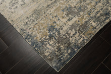 6x9 Ivory, Gray, Taupe Color Hand Knotted Sherpa Wool & Bamboo Silk Modern Oriental Rug