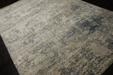 6x9 Ivory, Gray, Taupe Color Hand Knotted Sherpa Wool & Bamboo Silk Modern Oriental Rug