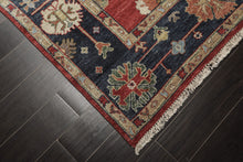 6x9 Red, Navy, Gold Color Hand Knotted Oushak Wool Traditional Oriental Rug